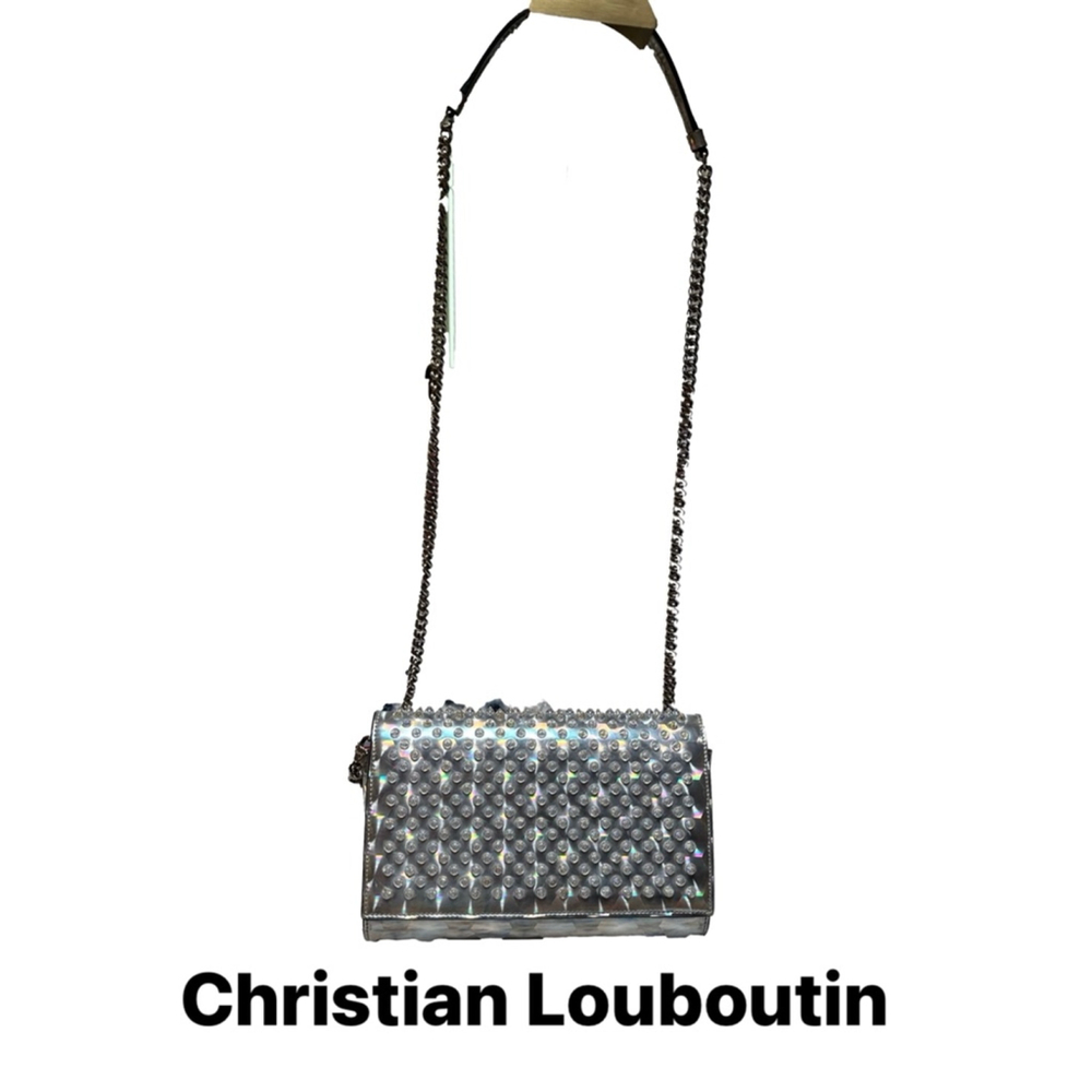 RARE Christian Louboutin Iridescent Paloma with Opal Iridescent Spikes Bag